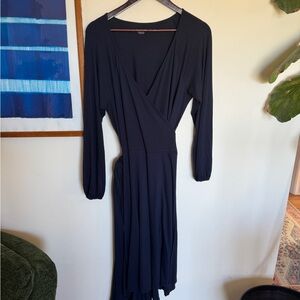 Elegant Navy Wrap Dress